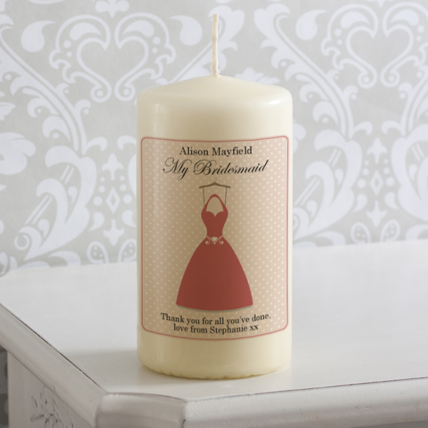 Personalised Bridesmaid Dress Candle