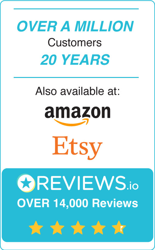 Over one million customers in 20 years. Trusted by Amazon and Etsy. Over 14,000 reviews, average of 4.6